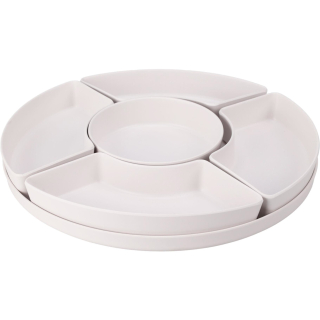 Elegantný Melamínový Podnos na Podávanie Snackov, 30 cm, Biely